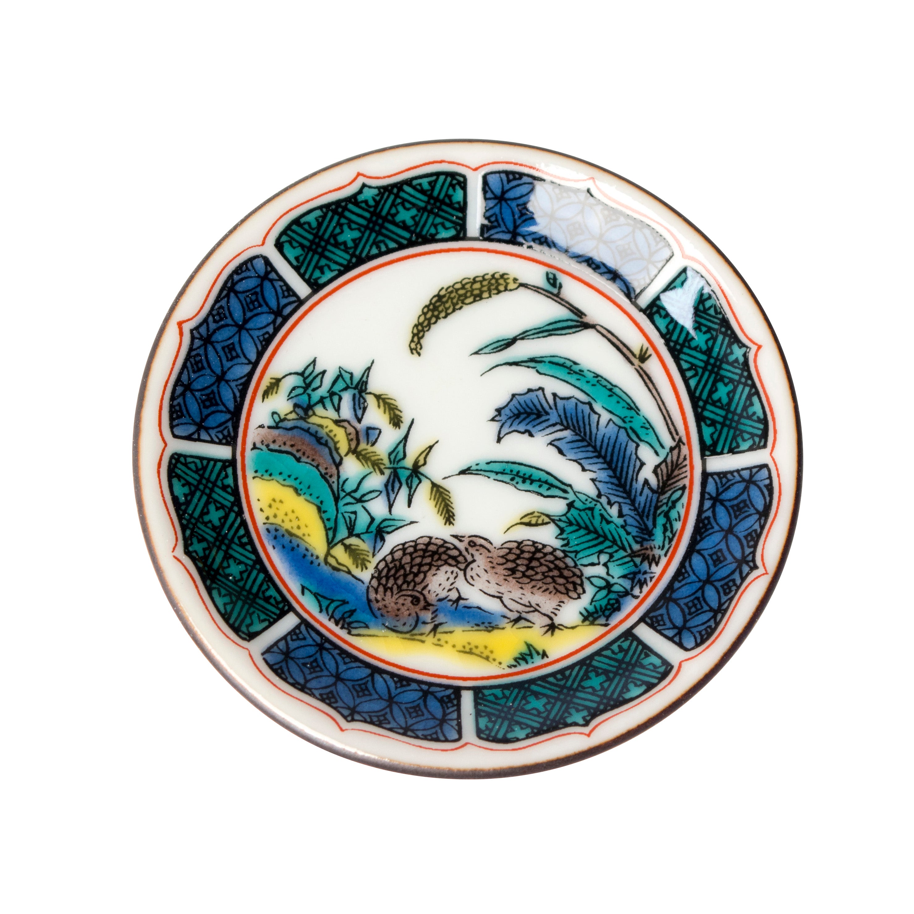 姫皿 古九谷色絵鶉草花図 MCH-13 – SEIKOU ONLINE