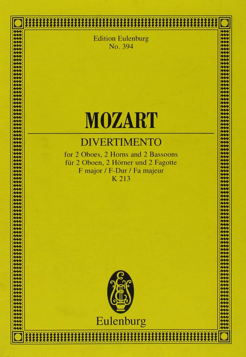 モーツァルト：ディヴェルティメント 第8番 ヘ長調 KV 213 【輸入