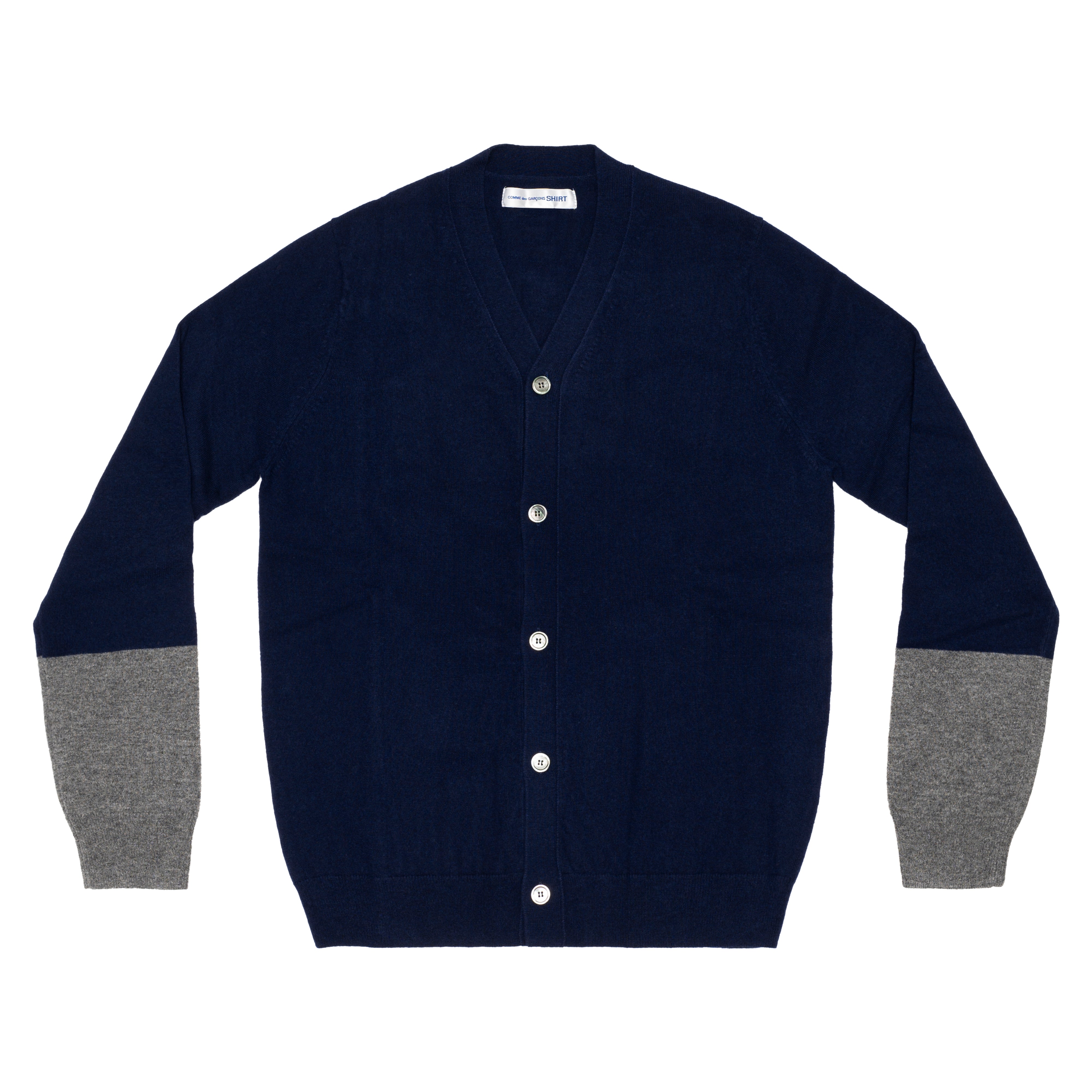 CDG SHIRT FOREVER: Cardigan V-Neck (NAVY/TOP GREY) | DSMG E-SHOP