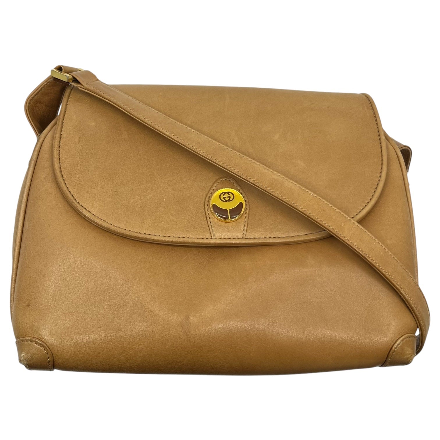 GUCCI(グッチ) GG logo vintage leather shoulder bag ロゴ