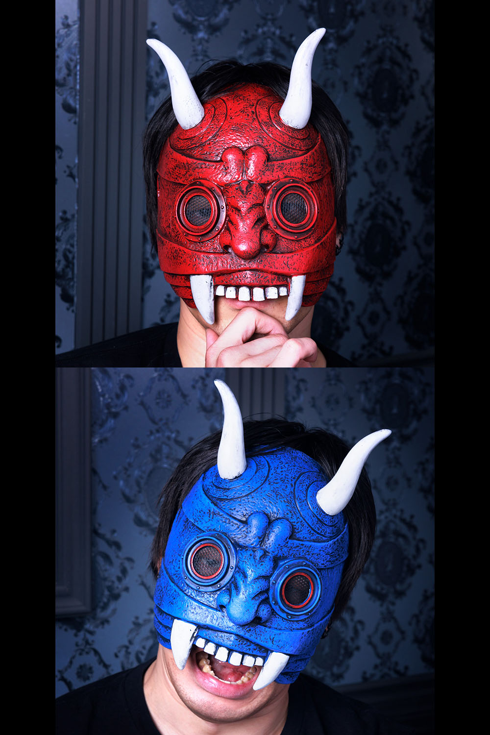 NEW] コスプレ 節分 鬼 お面 ハーフ鬼マスク UNISEX フリーサイズ
