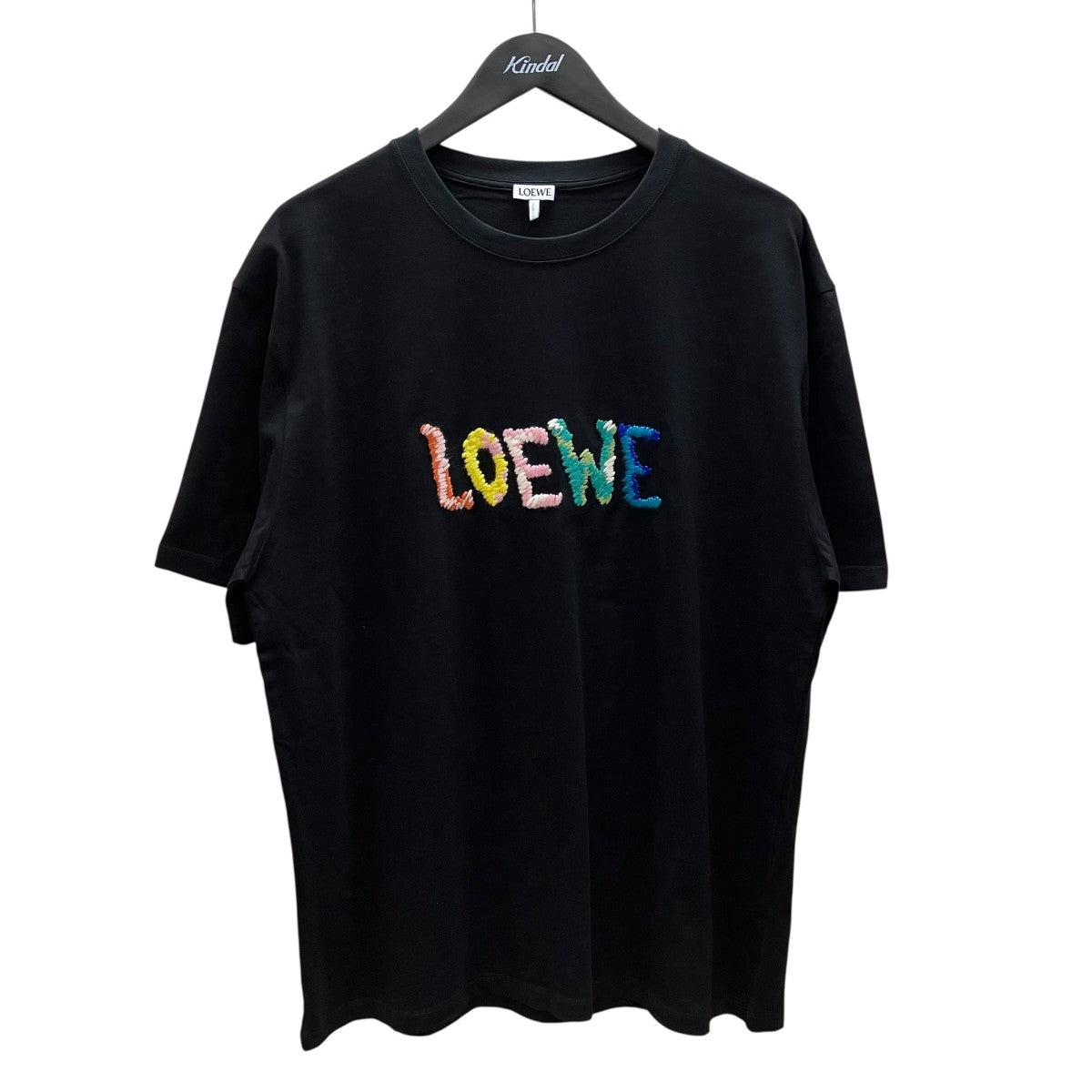 LOEWE(ロエベ) ロゴ刺繍Tシャツ H526Y22XBF ブラック サイズ L｜【公式