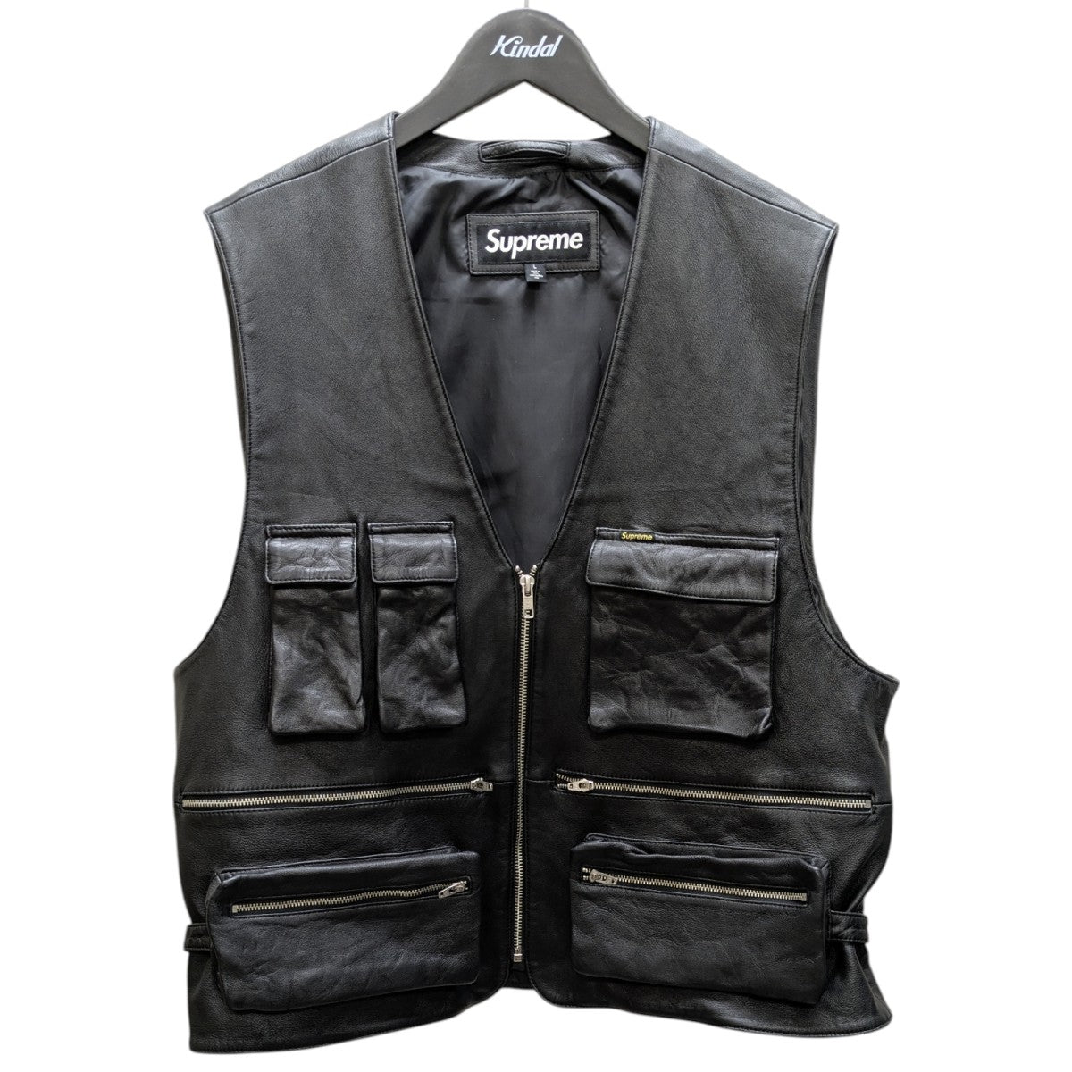 Supreme(シュプリーム) 25SSLeather Cargo Vestレザーベスト ブラック