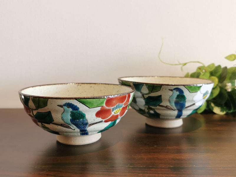 九谷焼 組飯碗 椿に鳥 – 漆陶舗あらき 輪島塗 九谷焼 山中塗 公式