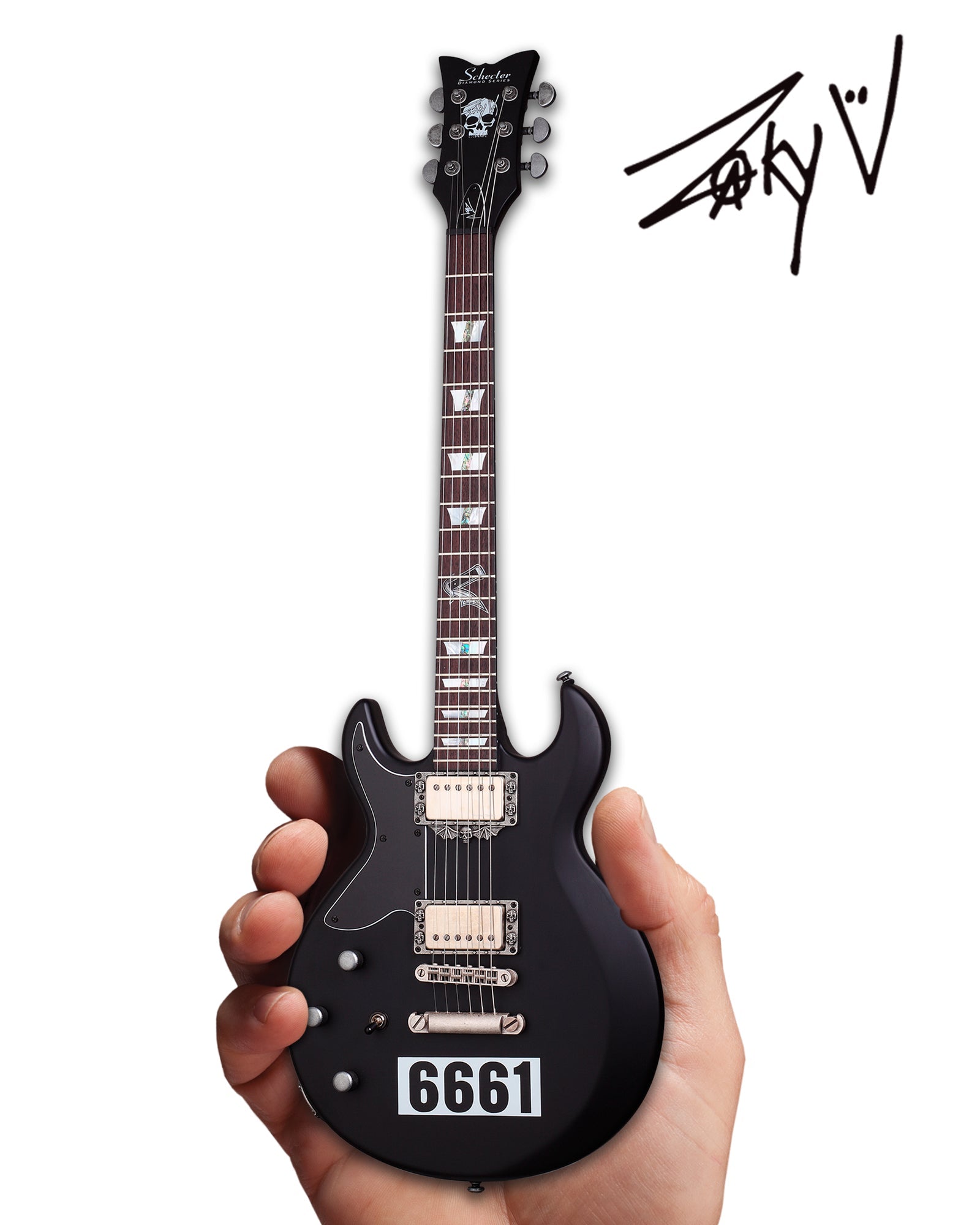 AVENGED SEVENFOLD - ZACKY VENGEANCE SATIN BLACK 6661 SCHECTER MINI