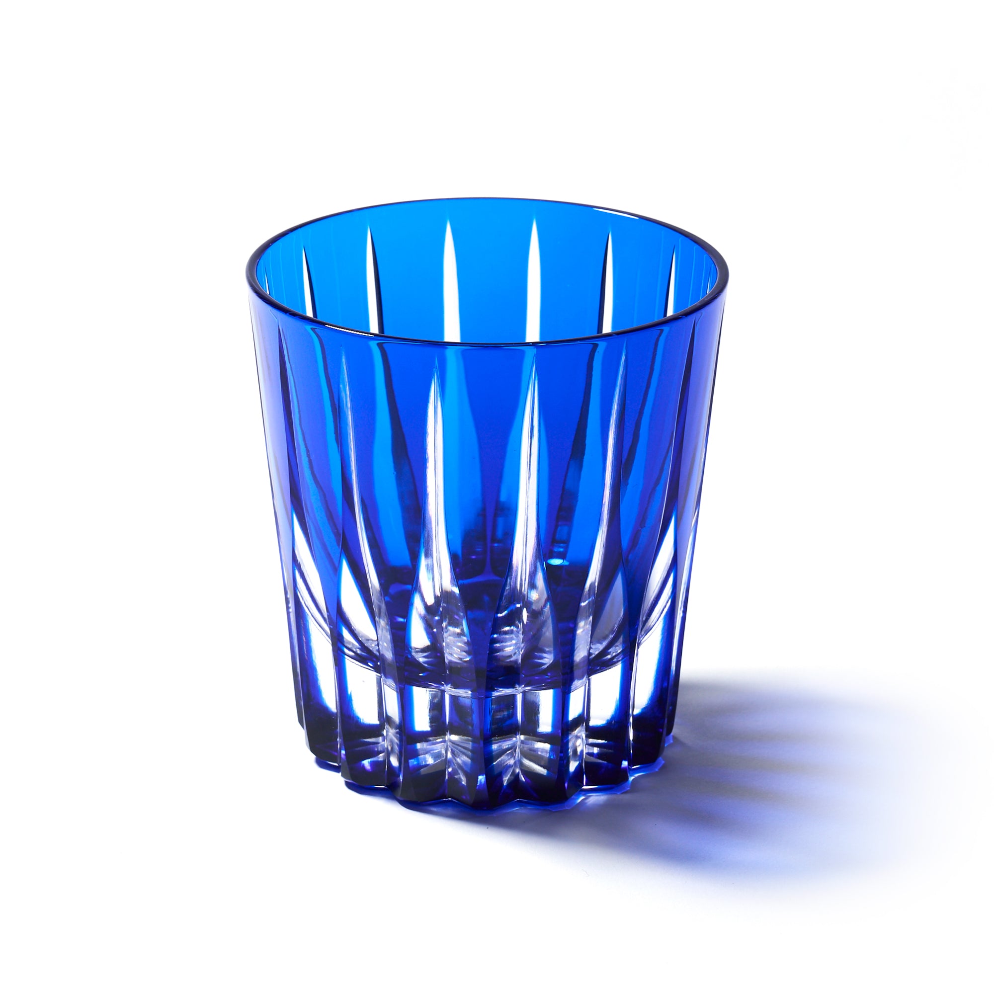 江戸切子 伝統工芸士 木村泰典 作 剣菱 オールドグラス ルリ ｜江戸