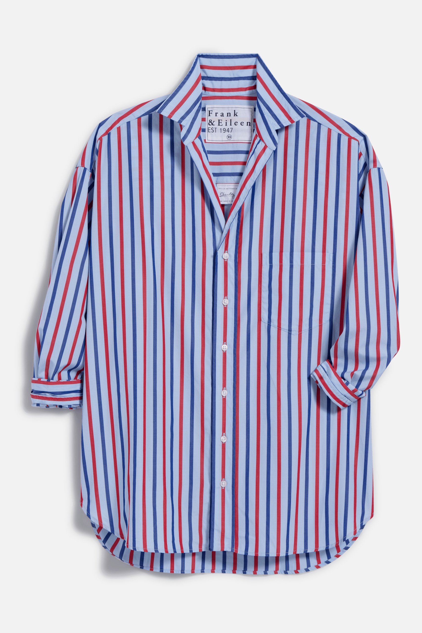 Shirley Blouse-Red Blue Stripe - Wood & Rose