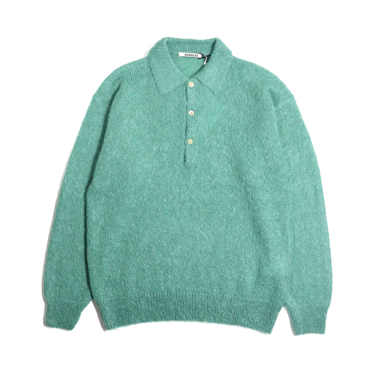 AURALEE 「BRUSHED SUPER KID MOHAIR KNIT POLO - JADE GREEN」 – SISTER