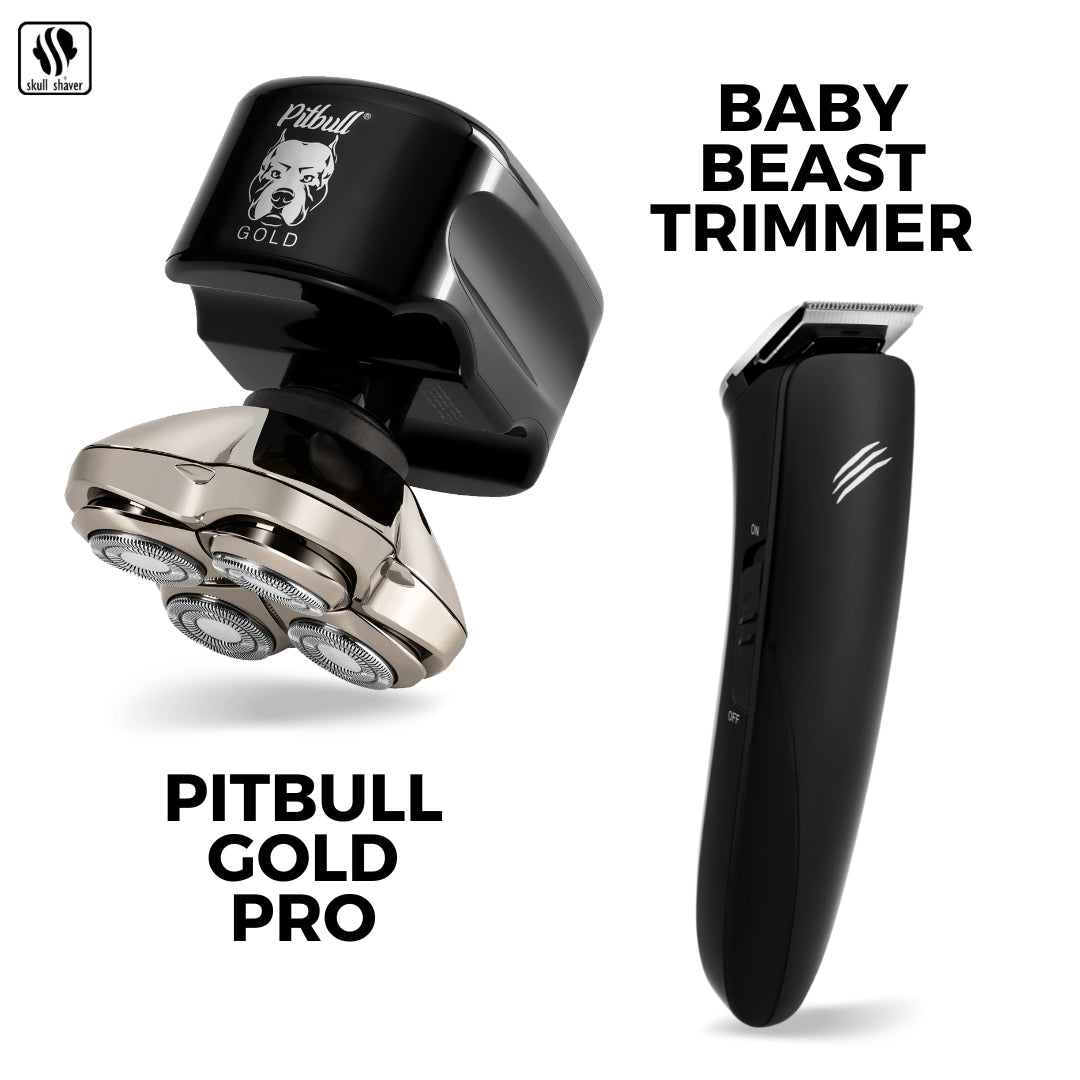 Pitbull Gold PRO + Baby Beast Trimmer combo | Shave & Trim – Skull