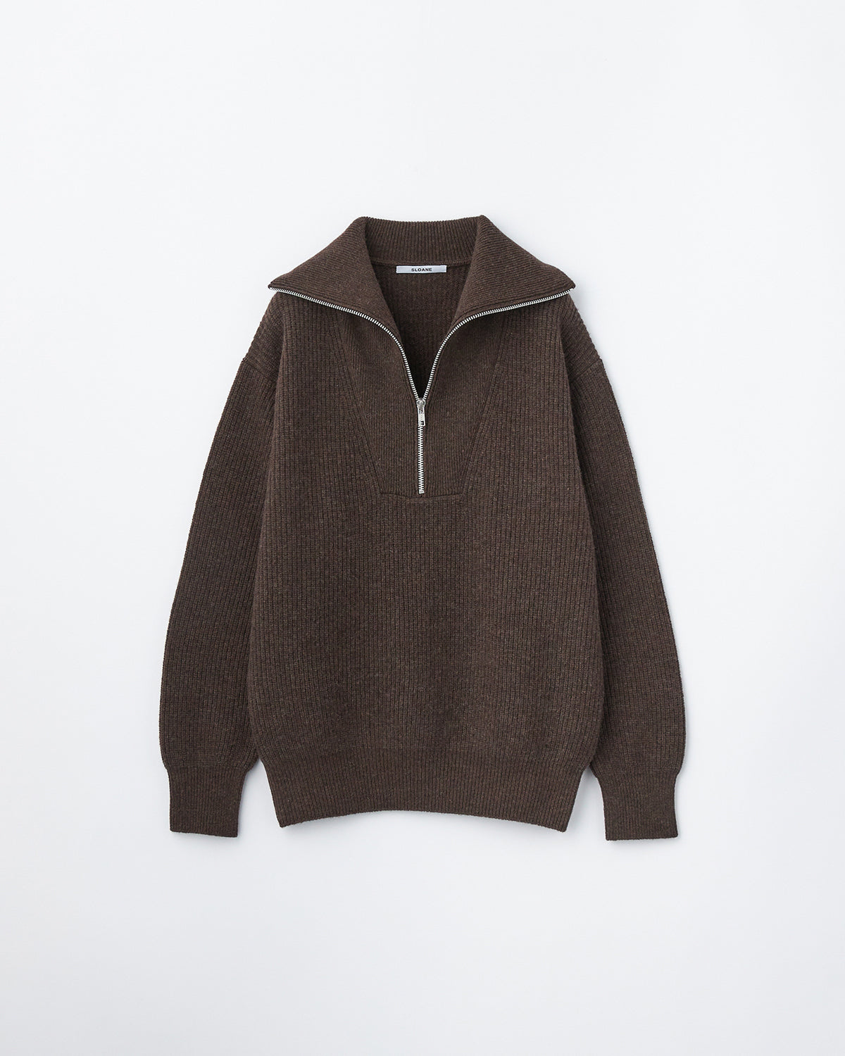 UNISEX】7G片畦編み ファインメリノウール ハーフZIPプルオーバー SL9W-713