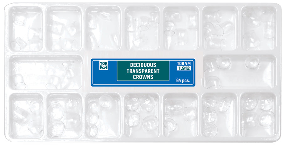 Deciduous Transparent Crowns 64pcs