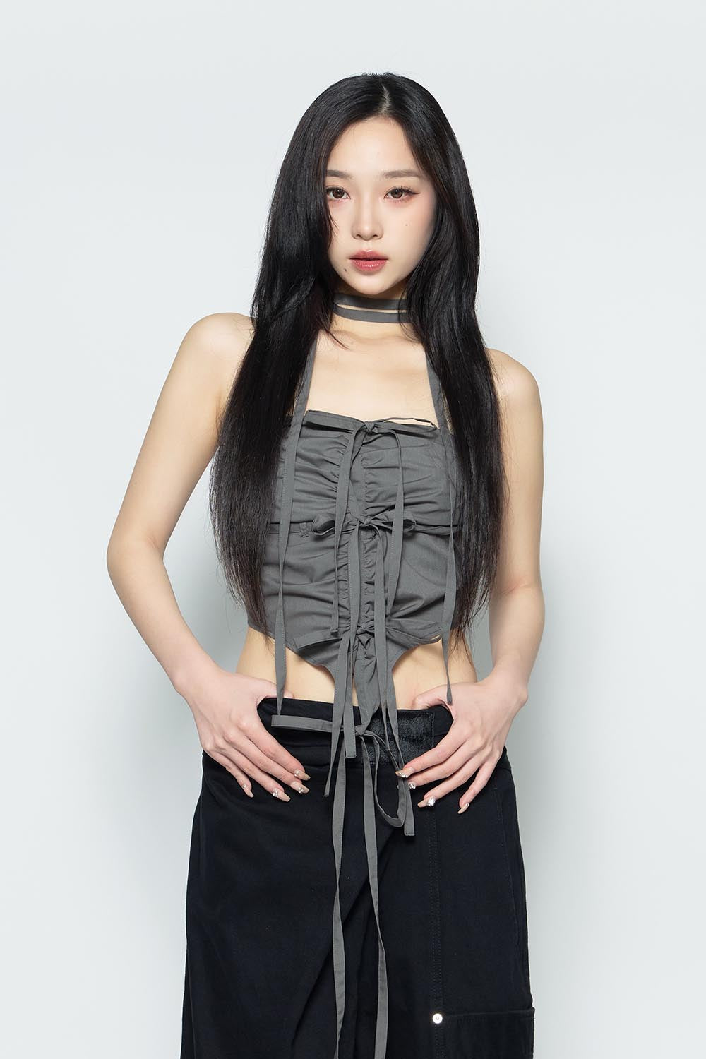 THEREDTHREAD / ザレッドスレッド】S ribbon gather tops