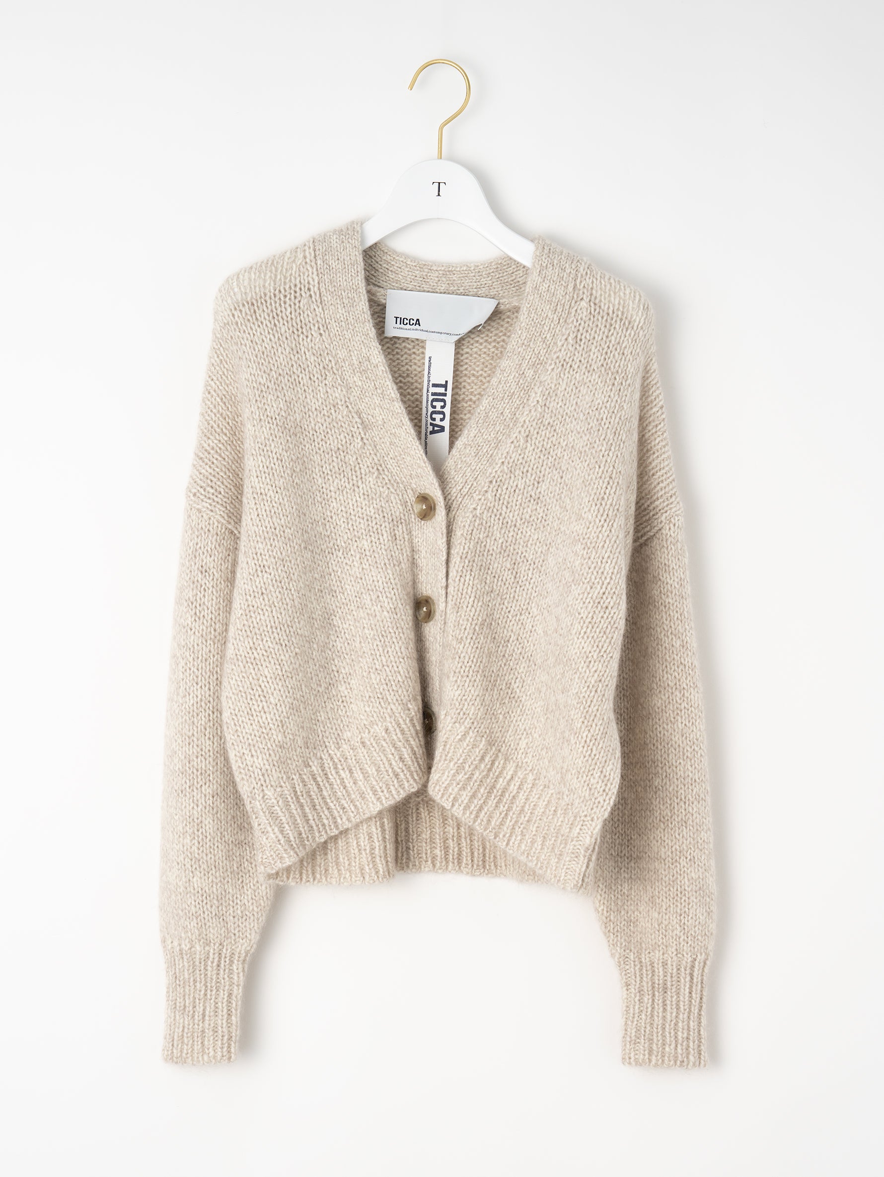 ウールカシミヤショートカーディガン/TBEA-334