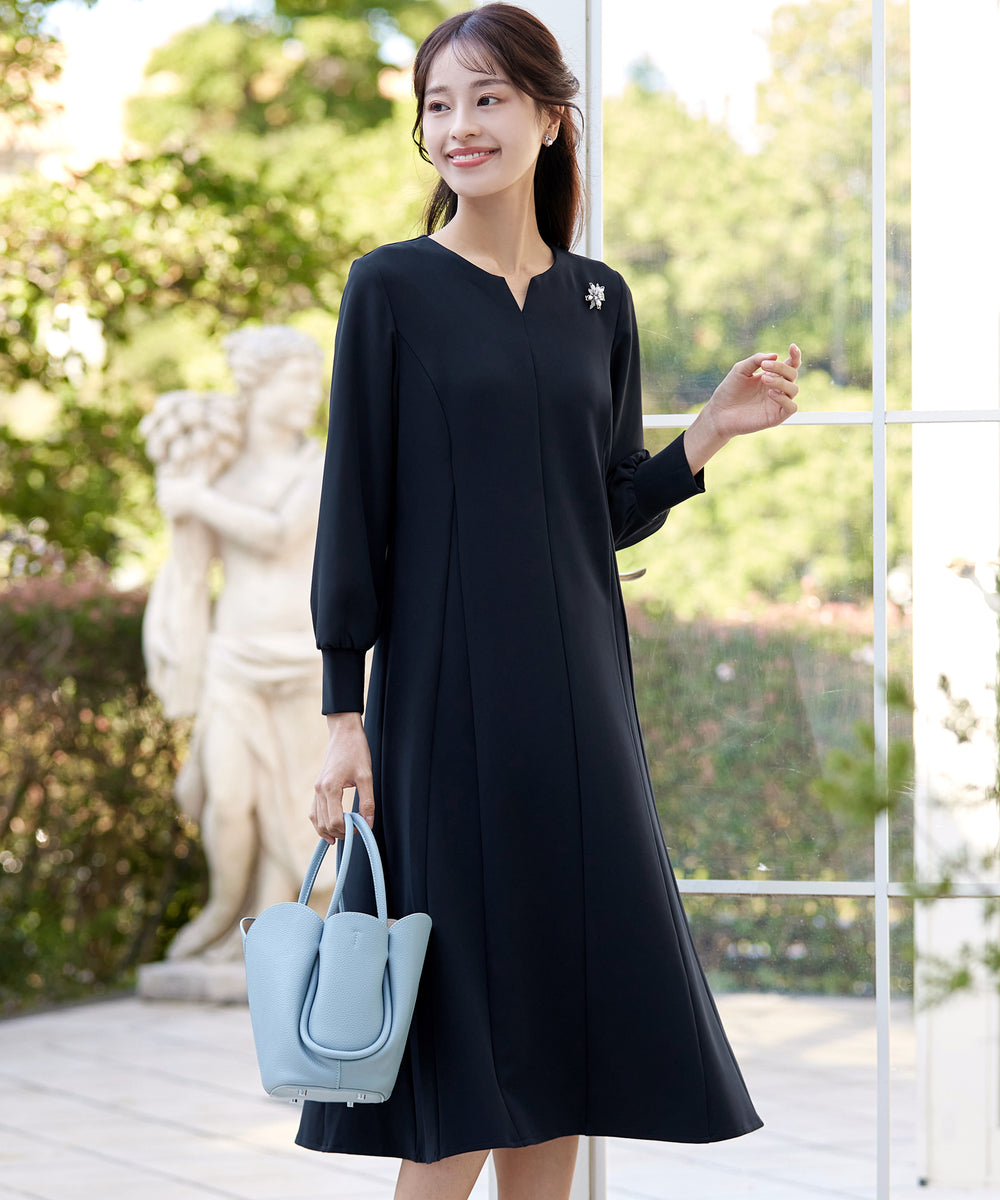 ストレッチジョーゼット】 シフォン袖ワンピース – Tiaclasse