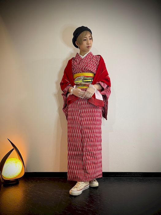 抽象模様織り出しお召着物【大正ロマン】中古 – tokito-online│中古