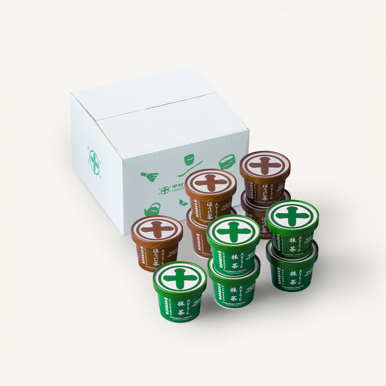 Assorted ice cream [Matcha x 5, Hojicha x 5] – 中村藤吉本店
