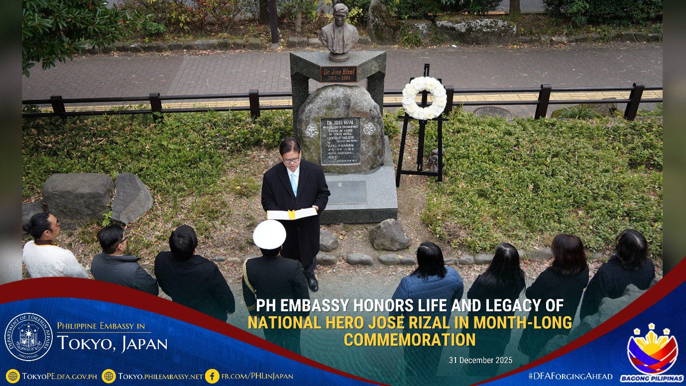 フィリピン大使館、国民的英雄ホセ・リサールの生涯と遺産を1か月