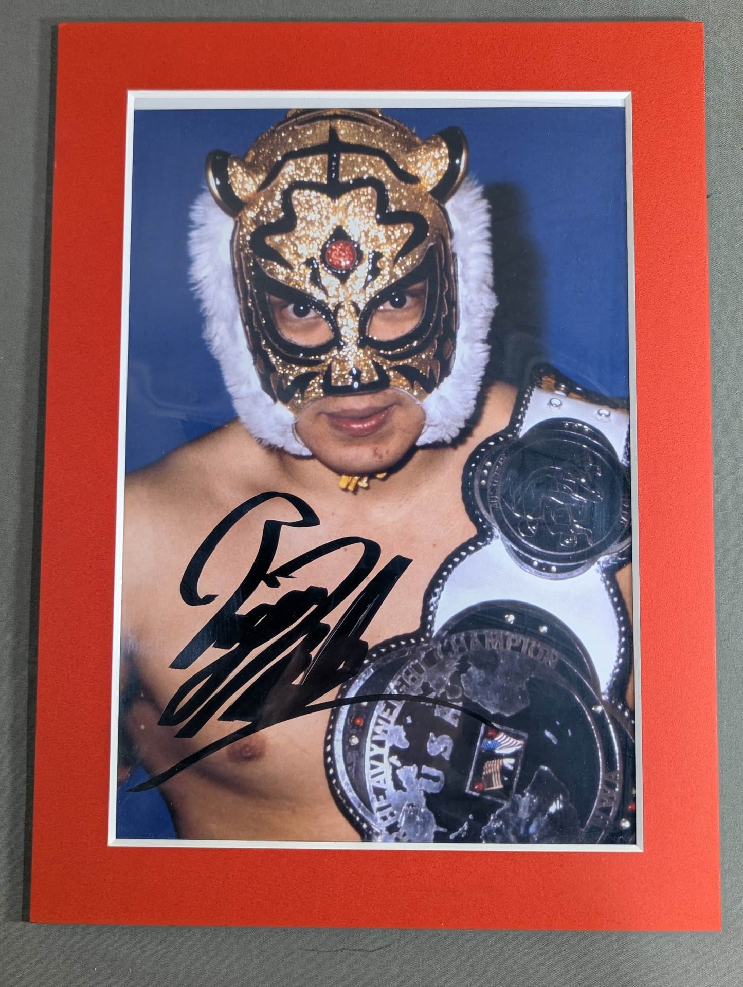 初代タイガーマスク 直筆サイン入り 写真パネル(NWA世界ジュニア) – 闘道館