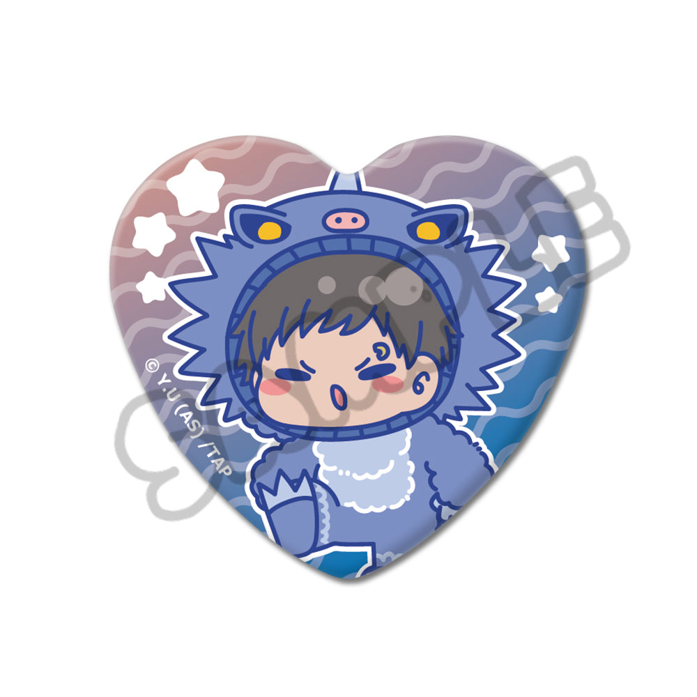 桃源暗鬼 鳥飼羽李 ハート型缶バッジ 50点セット 桃源暗鬼 鳥飼羽李