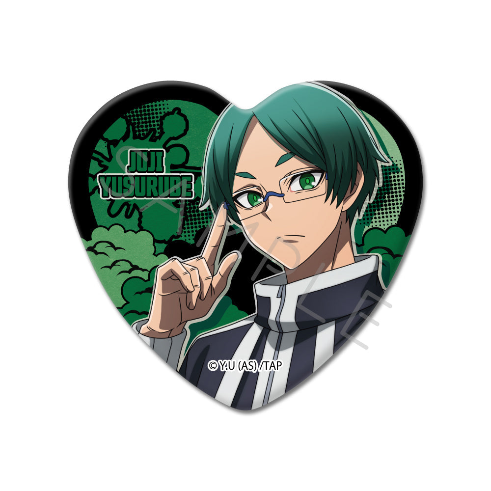 TVアニメ「桃源暗鬼」第1弾 ハート型缶バッジ YE (遊摺部従児)｜TV