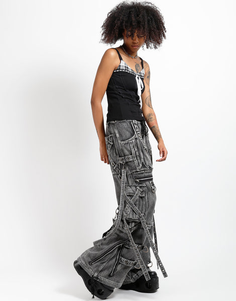 TRIPP NYC - X-STRAP PANT FOG WASH DENIM