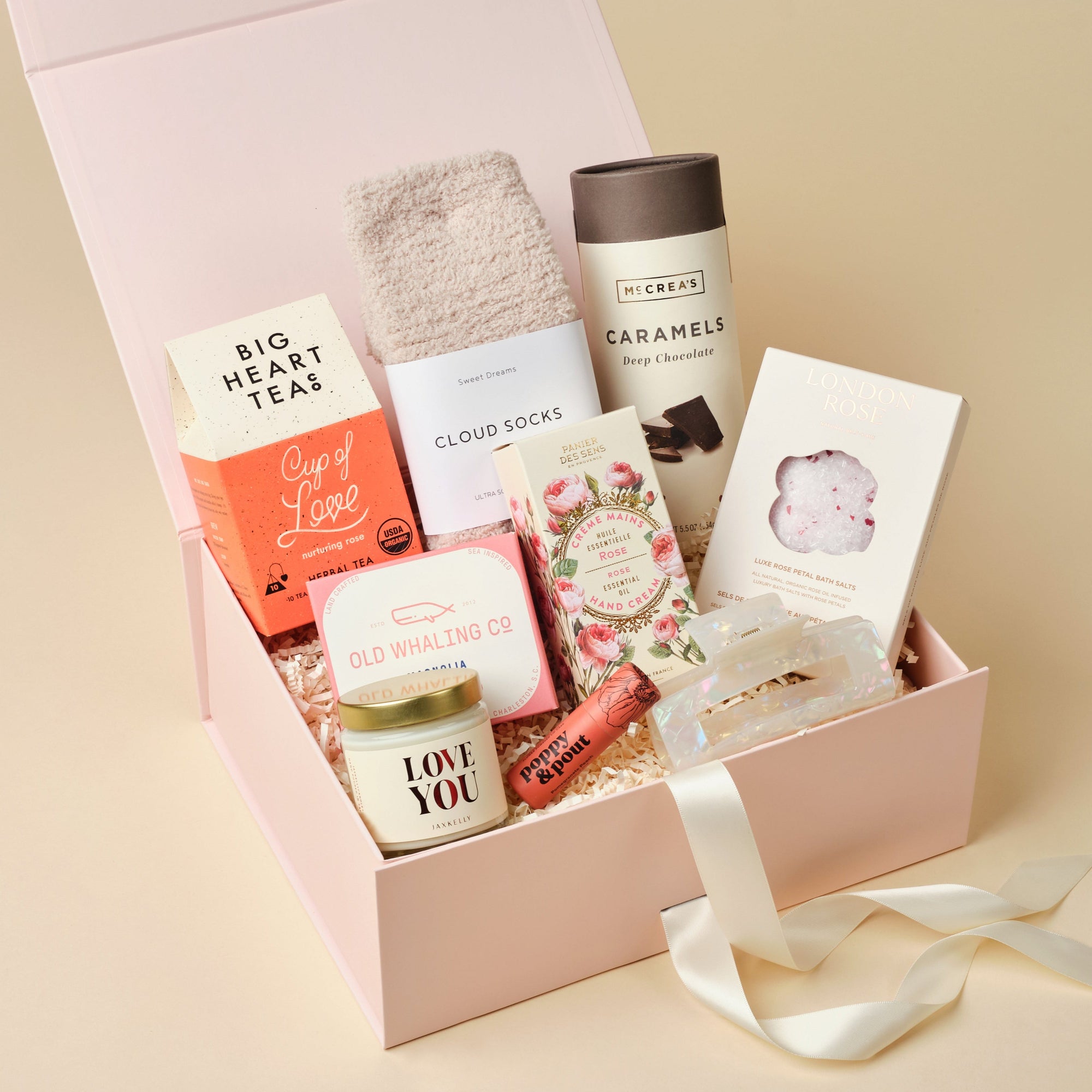 All My Love Self Care Gift Box – Gift Basket Set with Tea, Socks