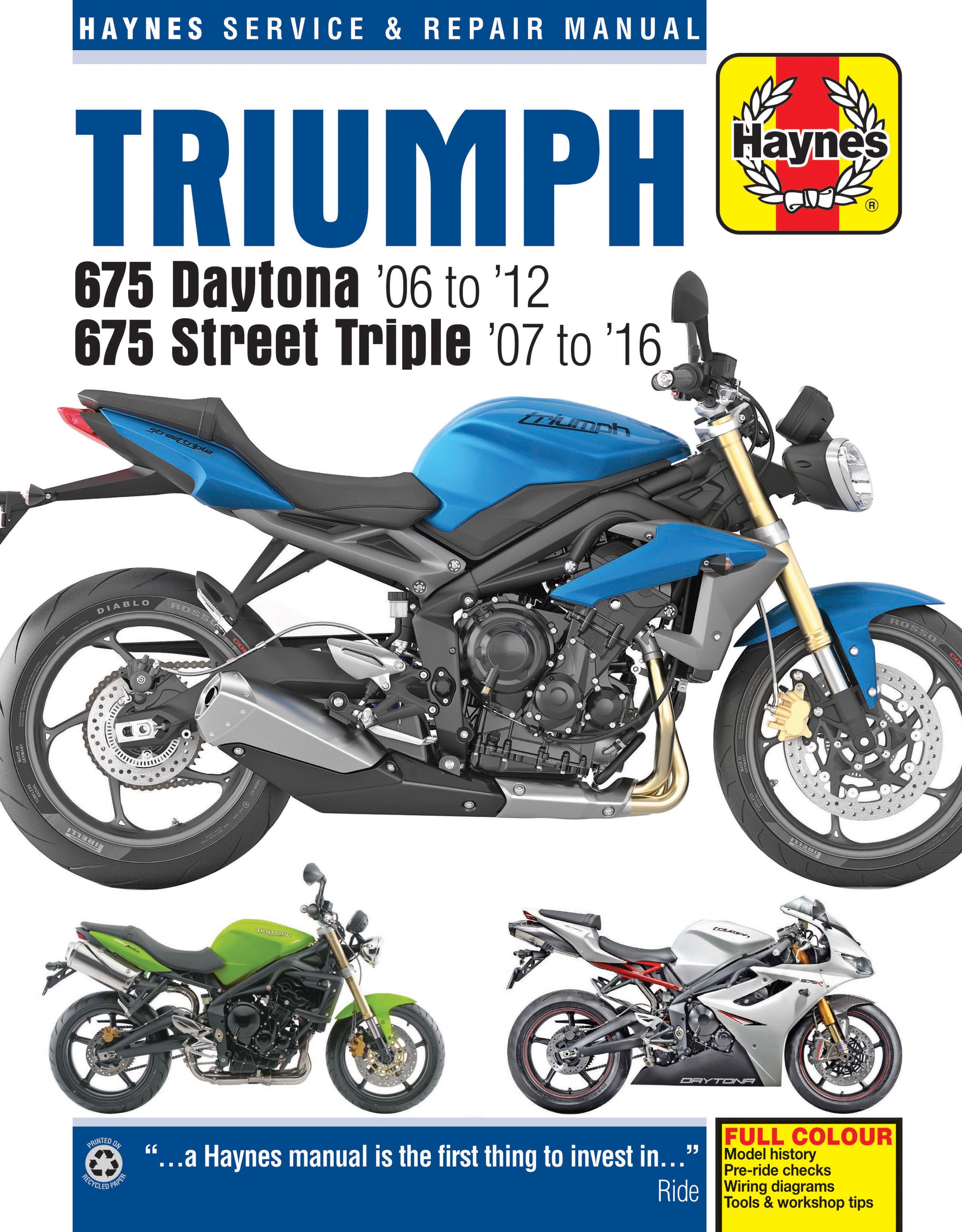 Triumph 675 Daytona & Street Triple (06-16) Haynes Repair Manual