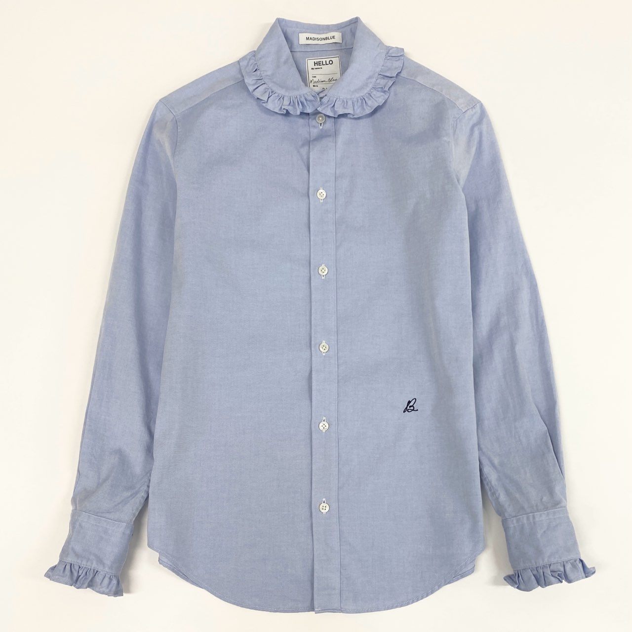 37a16 MADISON BLUE マディソンブルー ROUND COLLAR FRILL SH L.OX