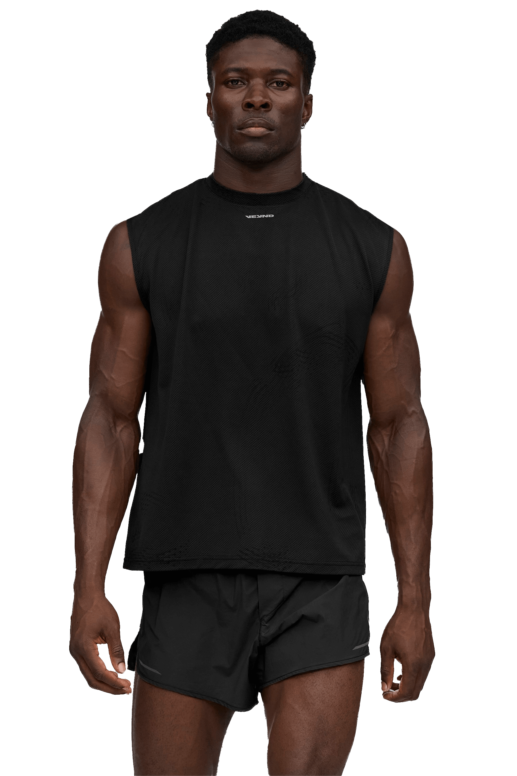 MEN'S SLEEVELESS BOXY T-SHIRT CROSS GRAPHIC - Black | VEYND