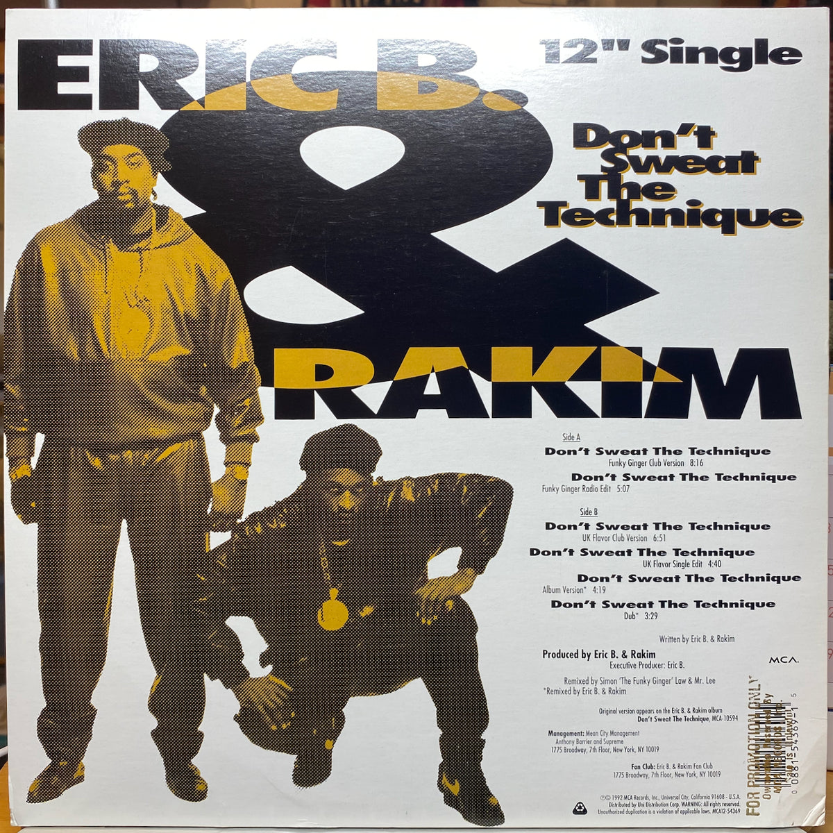 Eric B. & Rakim / Don't Sweat The Technique | VINYL7 RECORDS