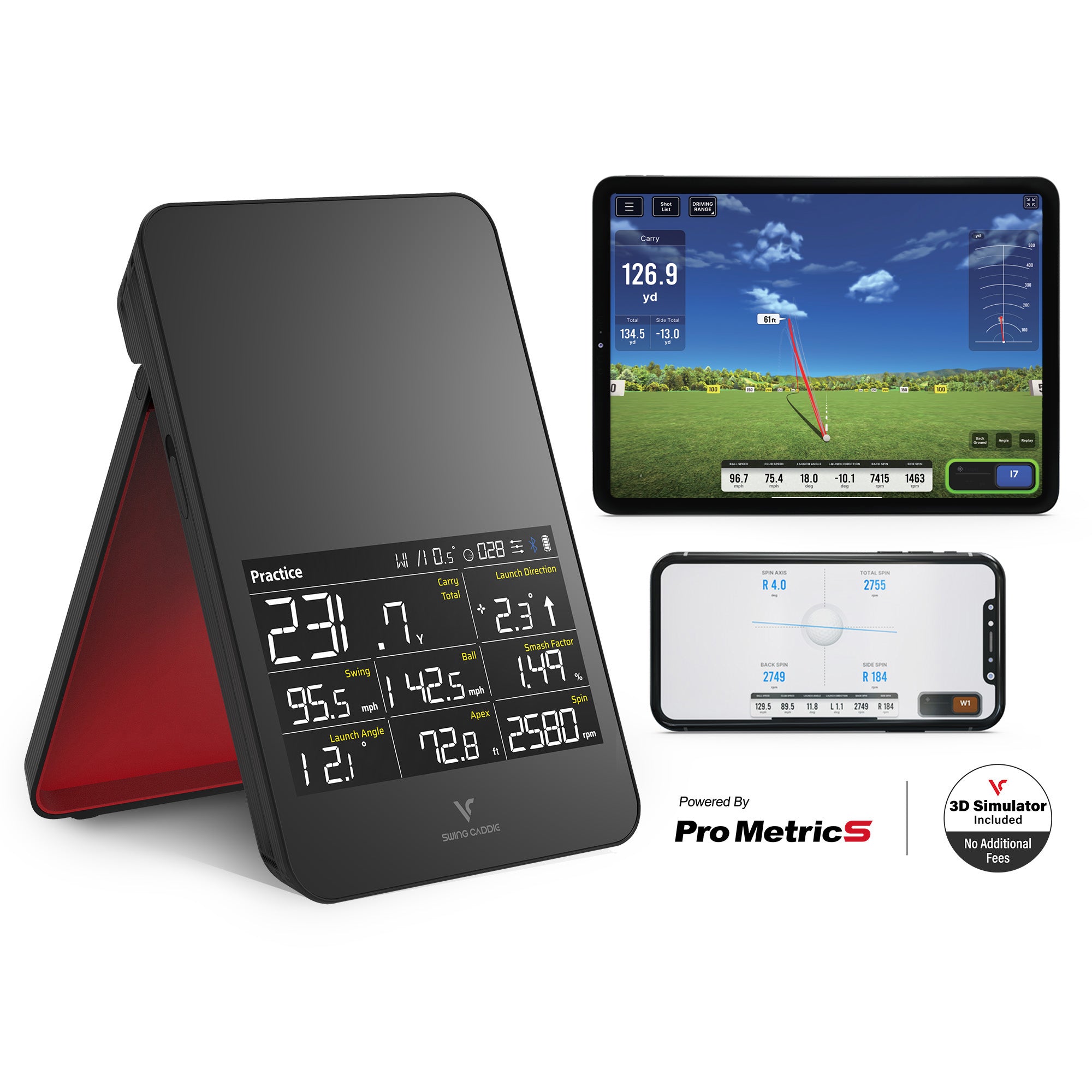 Swing Caddie SC4 PRO Launch Monitor + Home Simulator – Voice Caddie