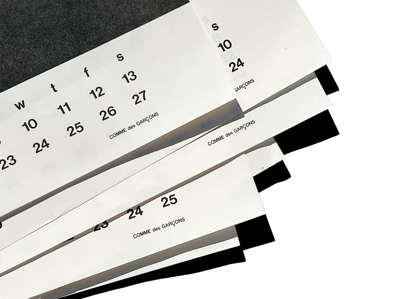 COMME des GARÇONS 1989 Calendar (Semi-Complete / January Missing