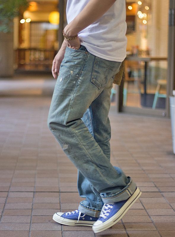 RRL ダブルアールエル BOOTS CUT REPAIRED Santa Fe DENIMを通販