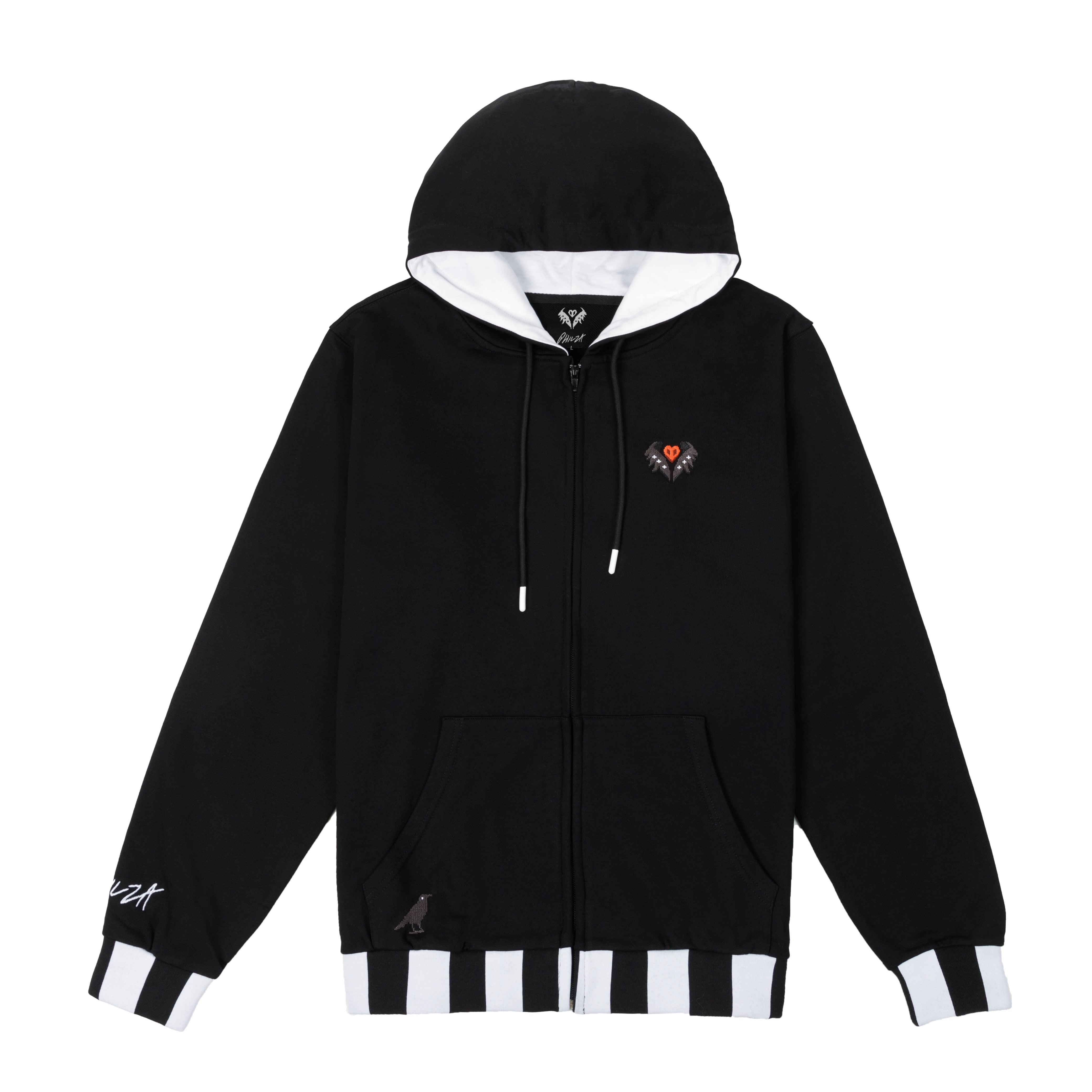 Black Hardcore Zip Up Hoodie