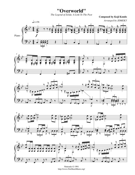 今すぐ使える無料楽譜】ゲーム音楽～ゼルダの伝説 メインテーマ～全4