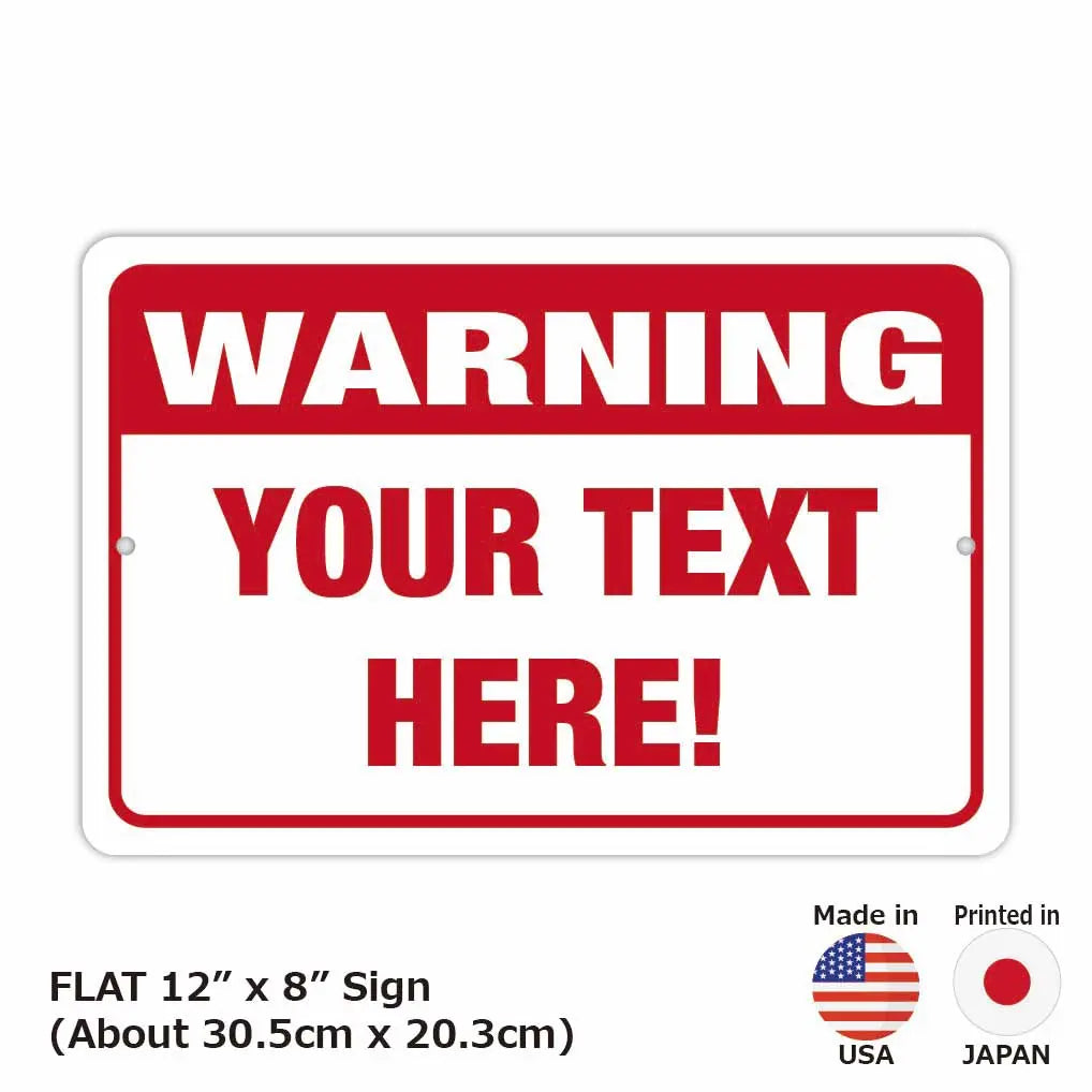 長方形看板】警告！WARNING看板/アメリカ製オリジナル看板(約20x30cm