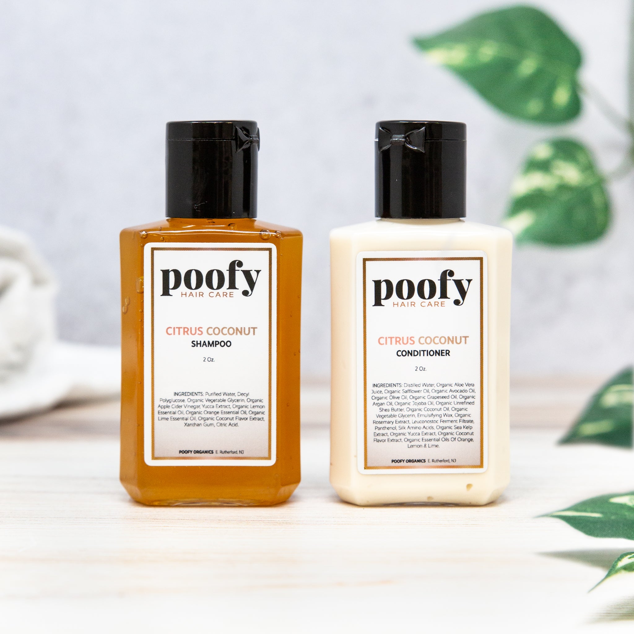 Citrus Coconut Shampoo & Conditioner - Travel Set – Poofy Organics