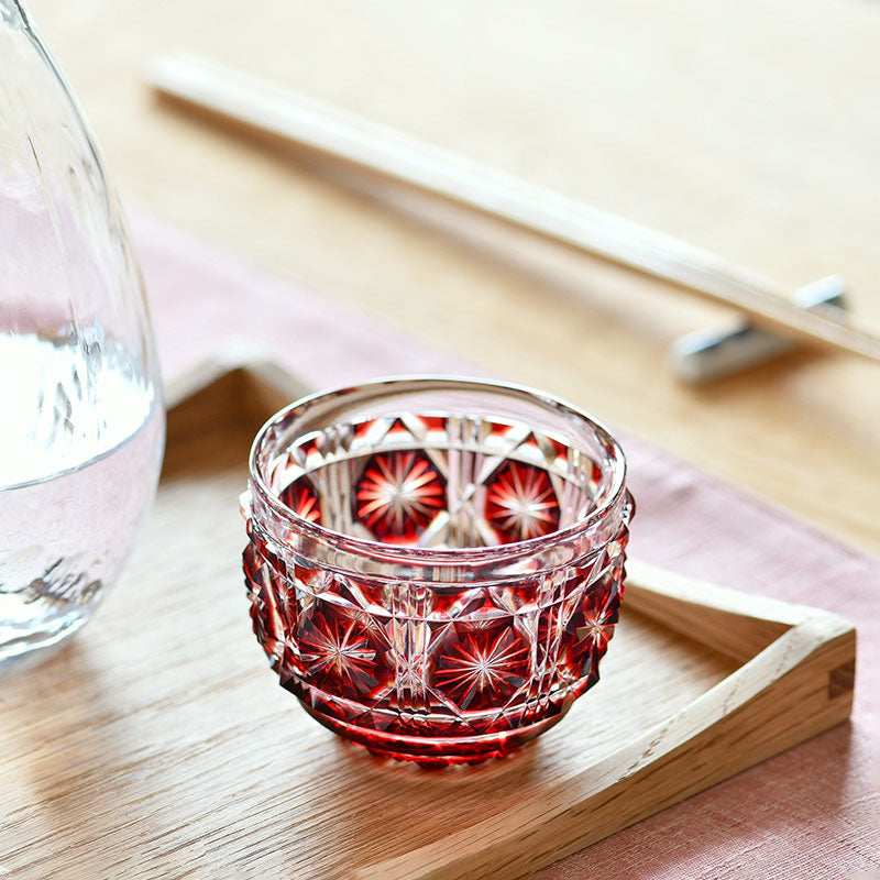 薩摩切子 猪口 大 cut18 島津興業 薩摩ガラス工芸 – RAIRAI