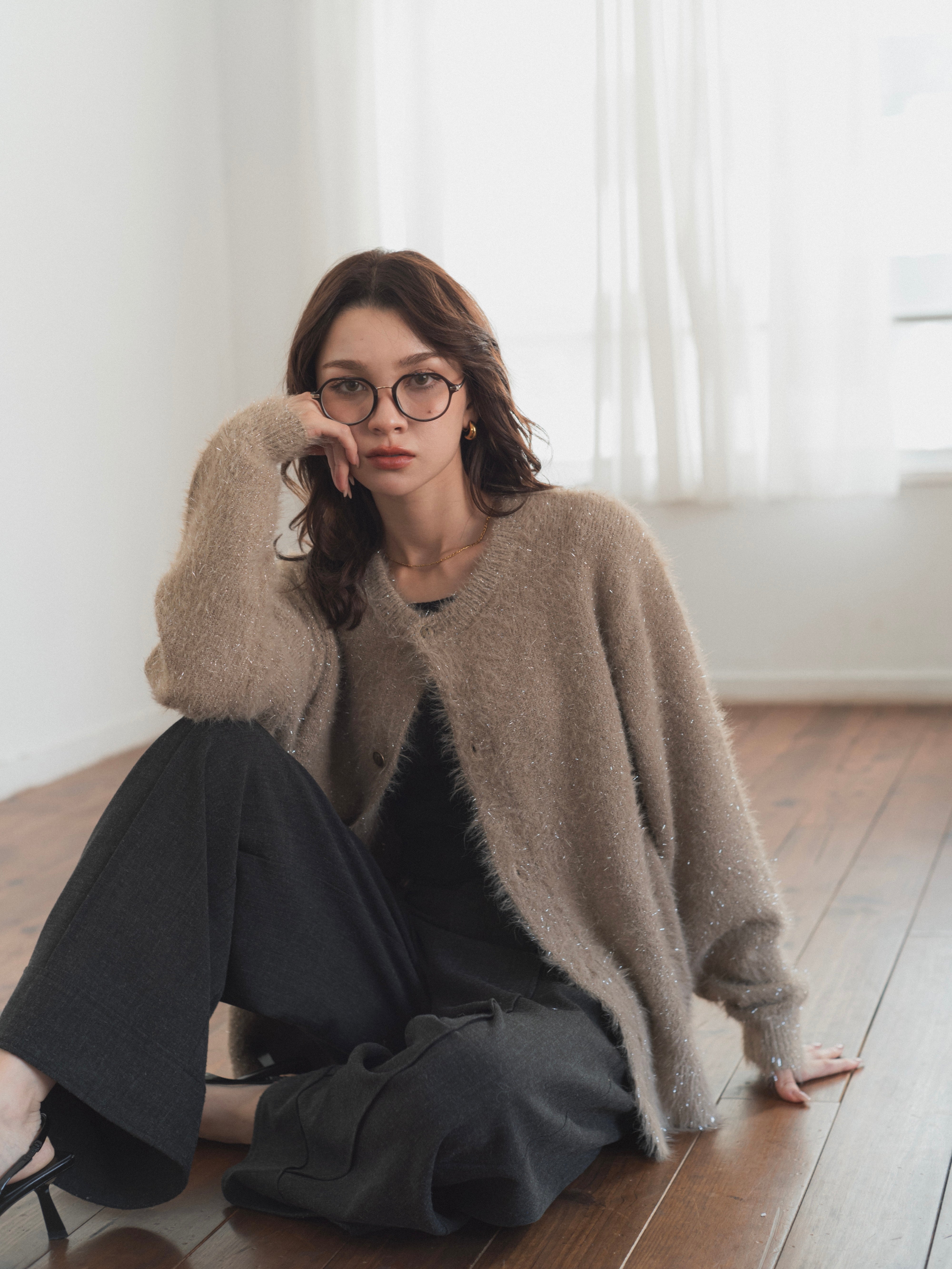glitter shaggy over cardigan – RANCLIC