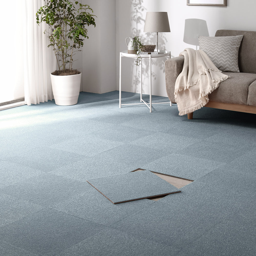 日本製 置くだけでズレない 洗える北欧調タイルカーペット 敷き詰め用