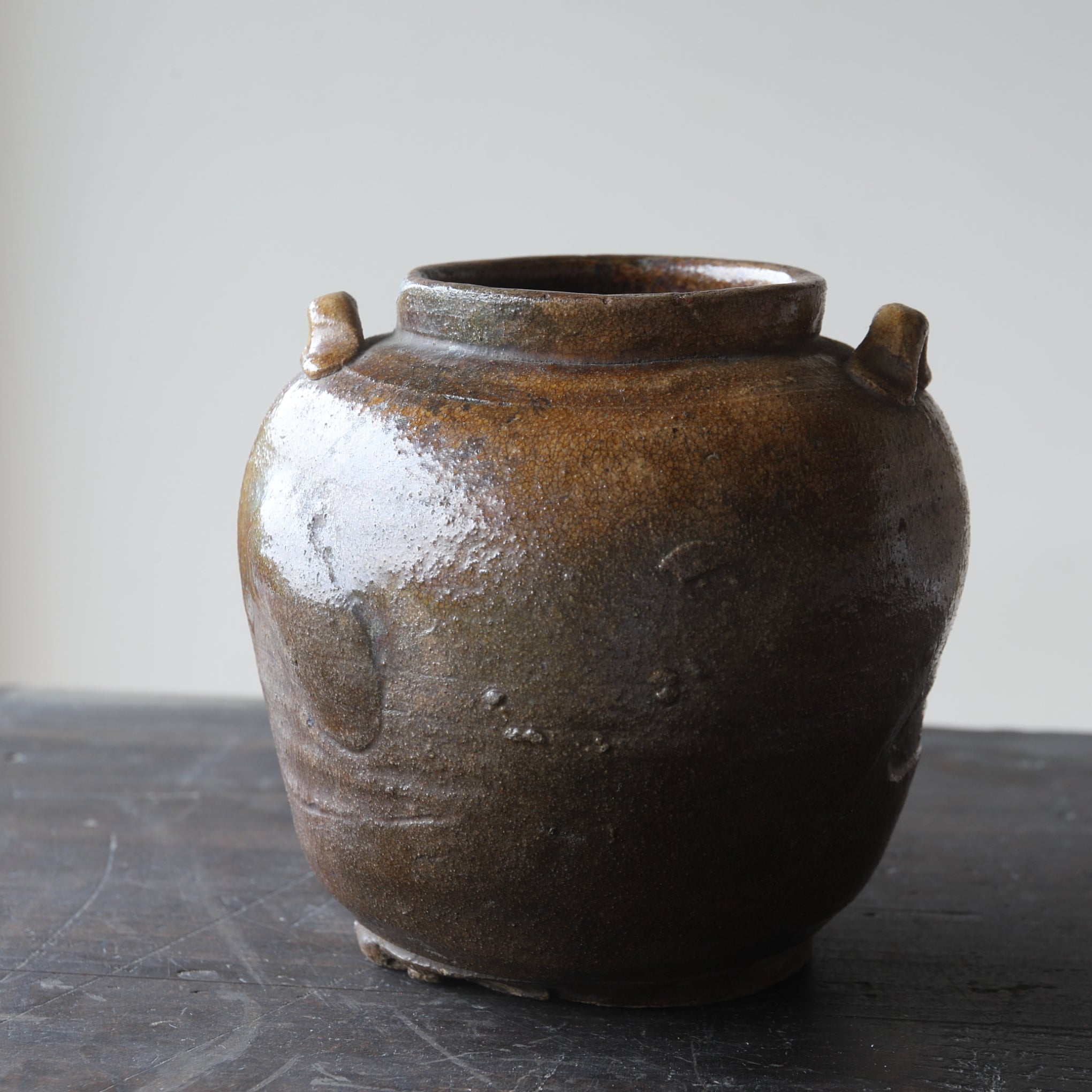 江戸時代 古瀬戸 鉄釉双耳掛花生（1603–1867 CE） | 入蘆花（ロカニイル）