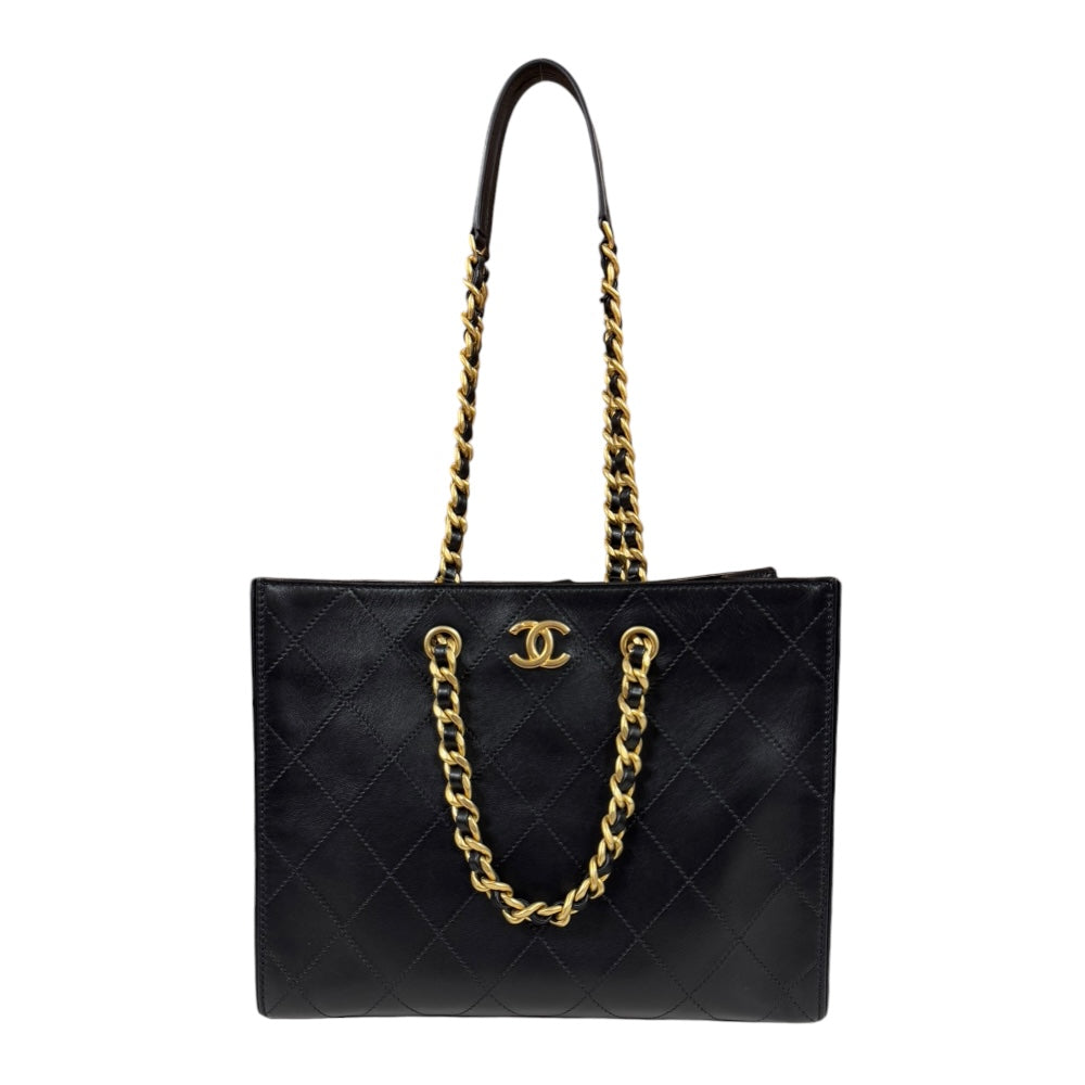 CHANEL Chanel Tote Bag Leather Black Ladies Used – 【公式