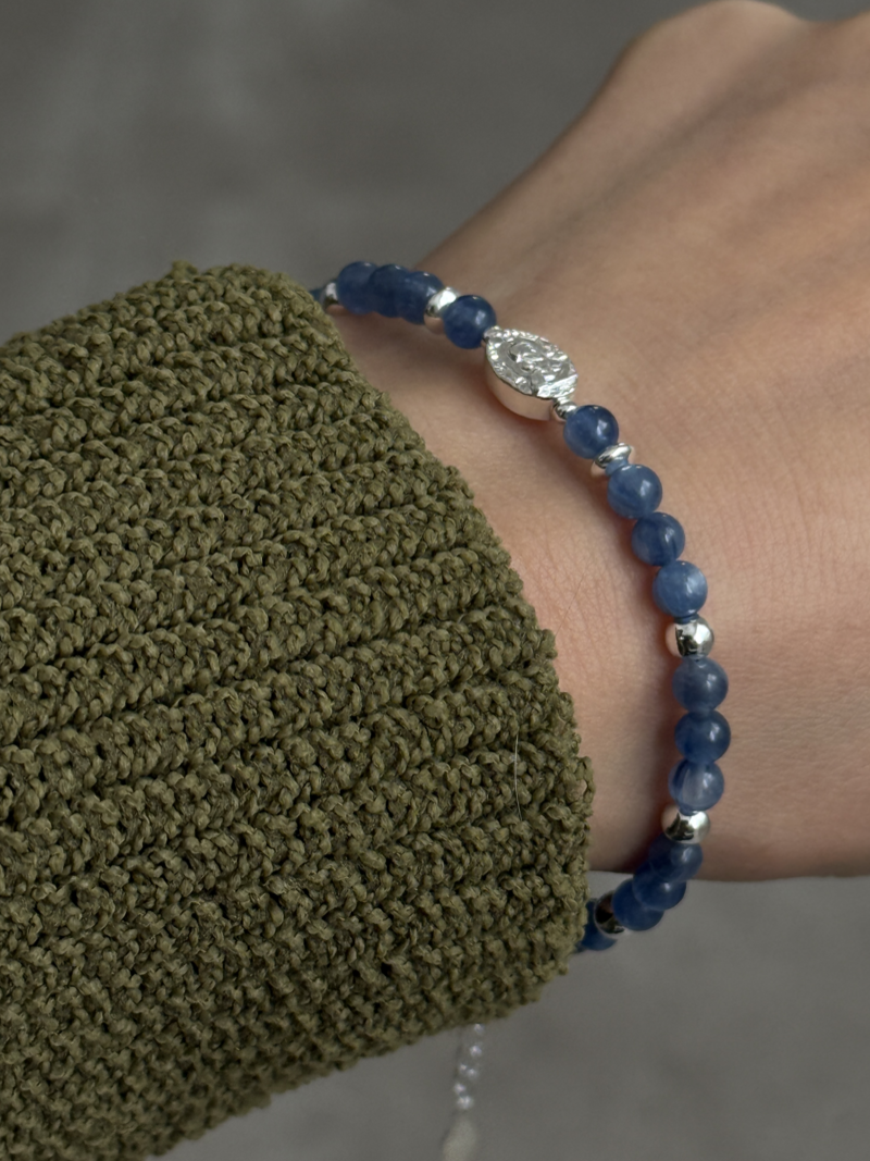 Silver925×天然石｜カイヤナイト マリア様 ブレスレット（Reeplush