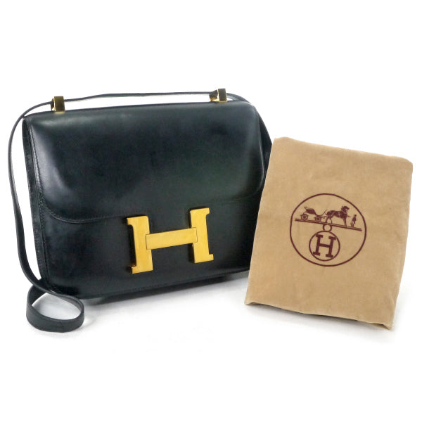 HERMES 80s!vintageコンスタンス23ボックスカーフ（黒） – Vintage