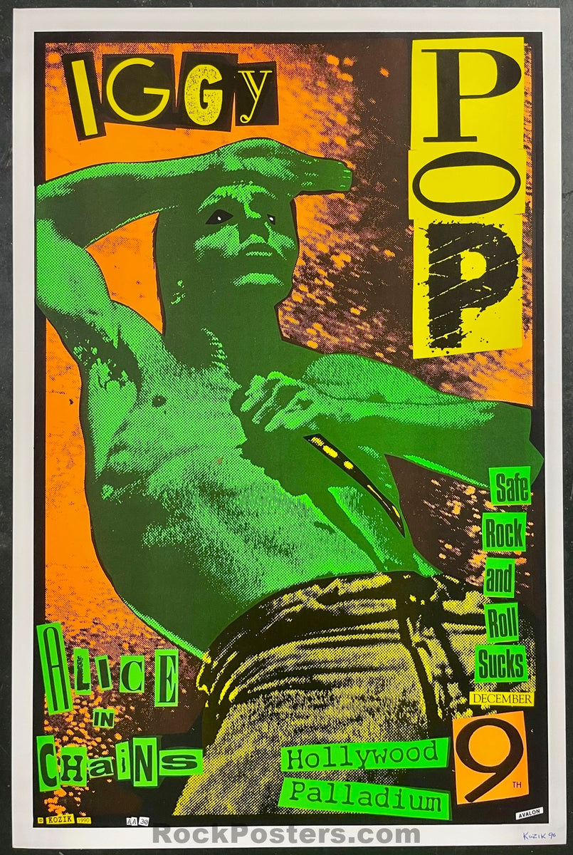 AUCTION - Iggy Pop - Frank Kozik Signed - 1990 Poster - Hollywood