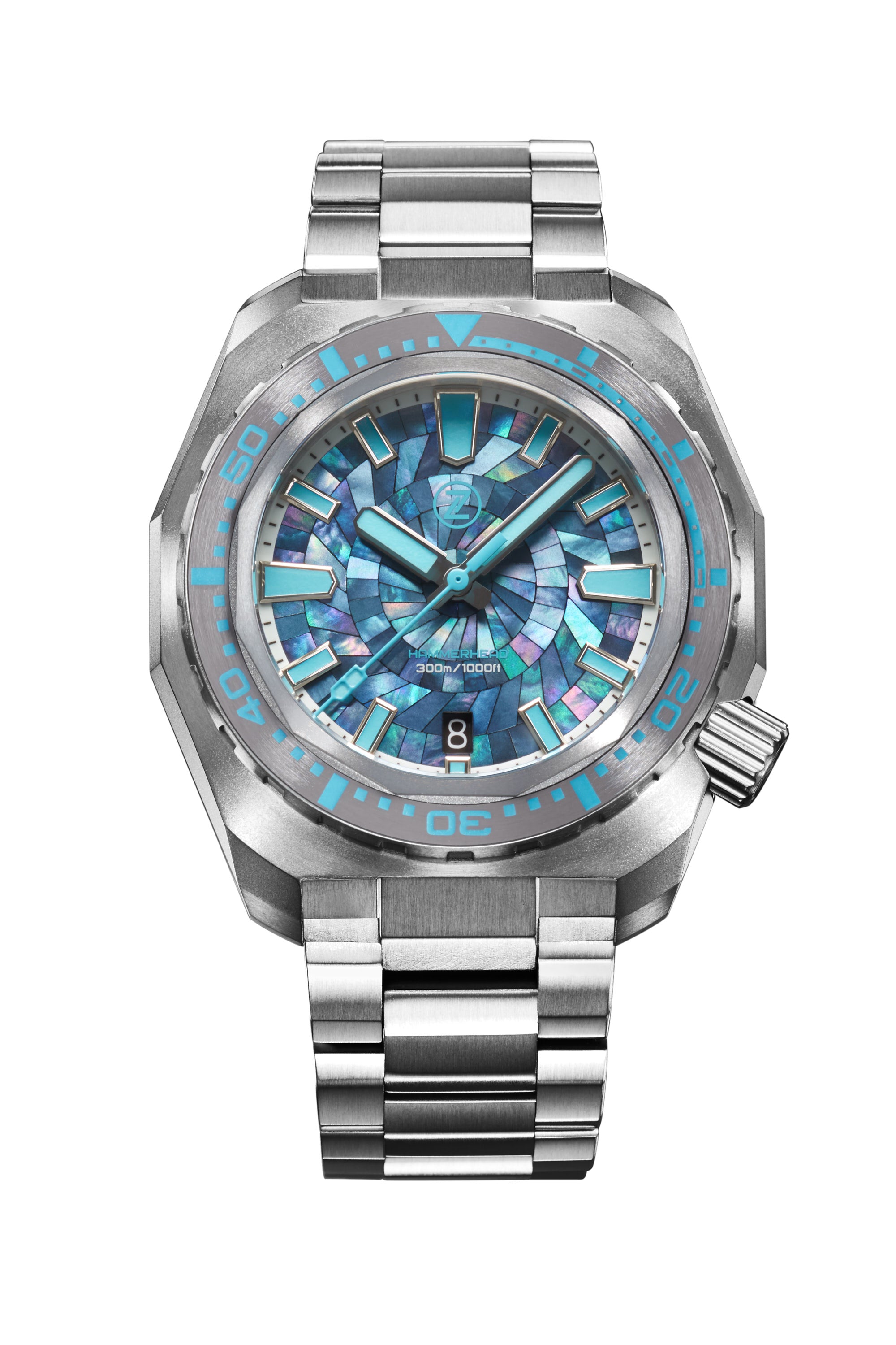 Hammerhead V3 300m Ti 'Mosaic MOP' – Zelos Watches