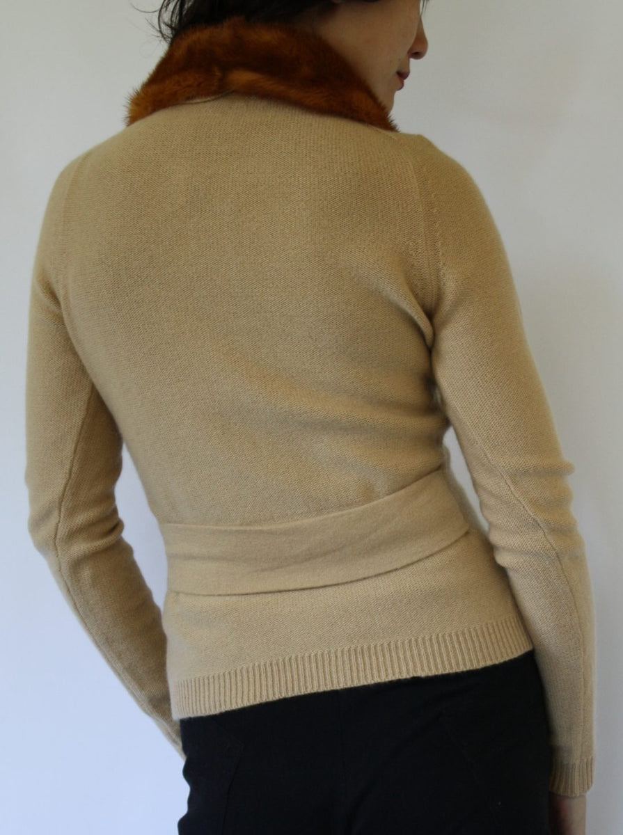 Removable Mink Collar Cardigan – Zoe Couture Cashmere