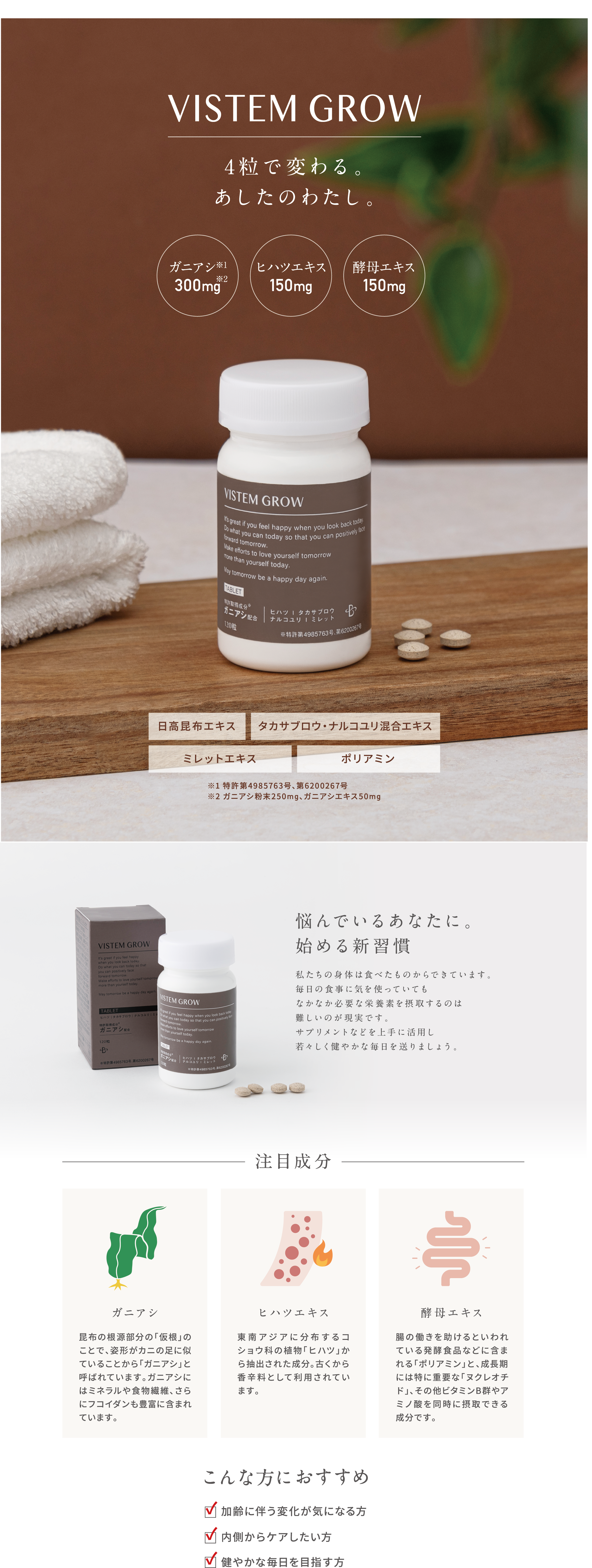 ヴィステムグロウ ＜栄養補助食品＞｜PRODUCT｜BEAUTY SOLUTION