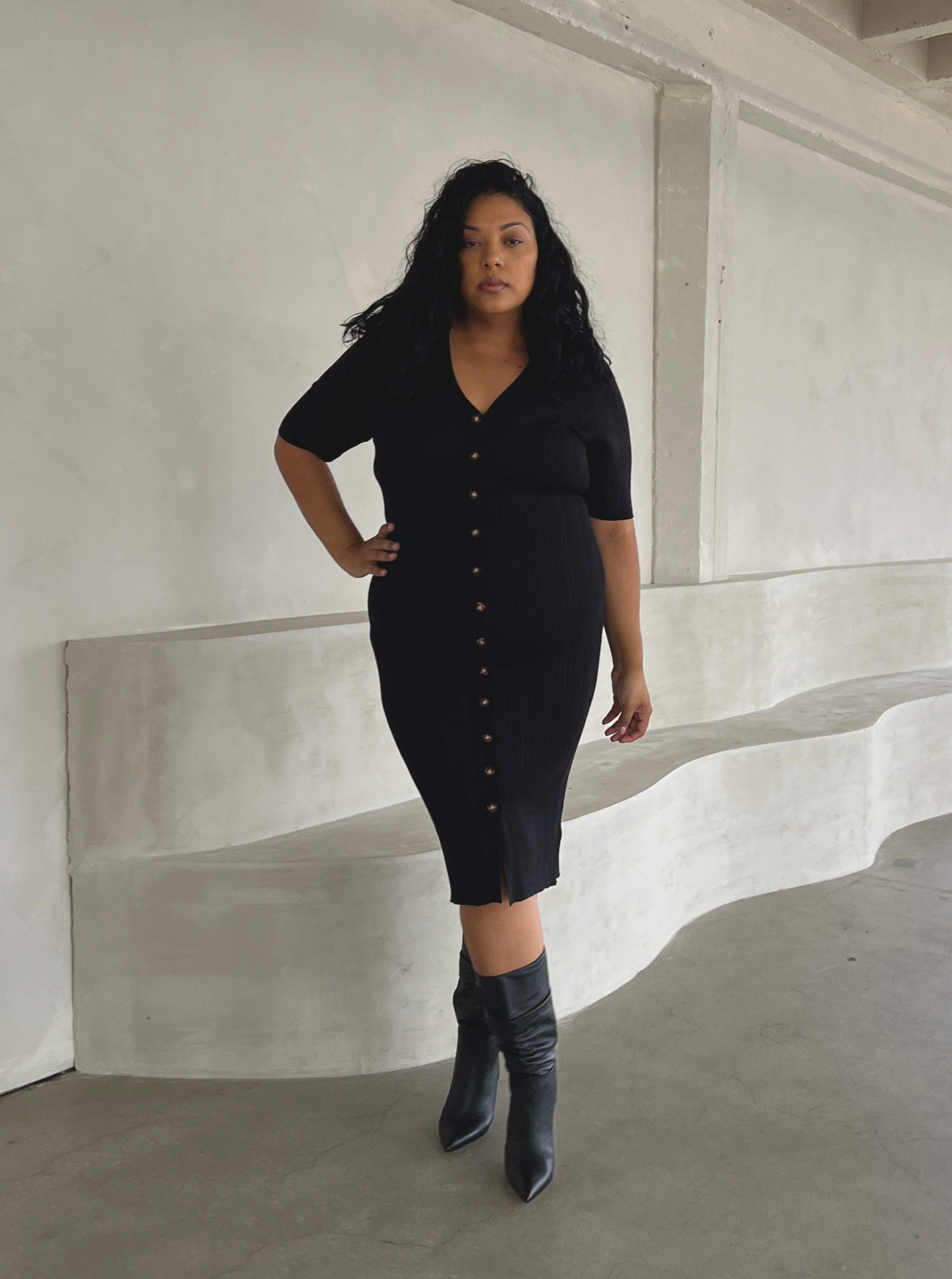 Plus Size Button Down Midi Dress – 2020AVE