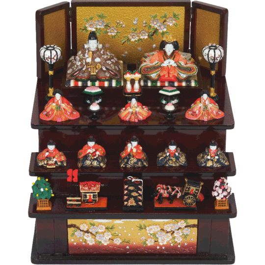 京春雛 木製七段飾り 【丹青堂製】｜雛人形の販売・通販【丹青堂